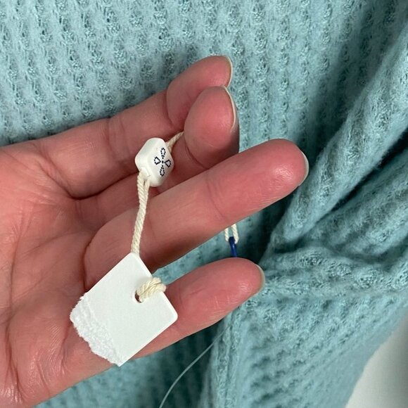 NWT Nordstrom Dolman Sleeve Waffle Knit Thermal Sweater Green Size XS Caslon Top - Picture 6 of 10